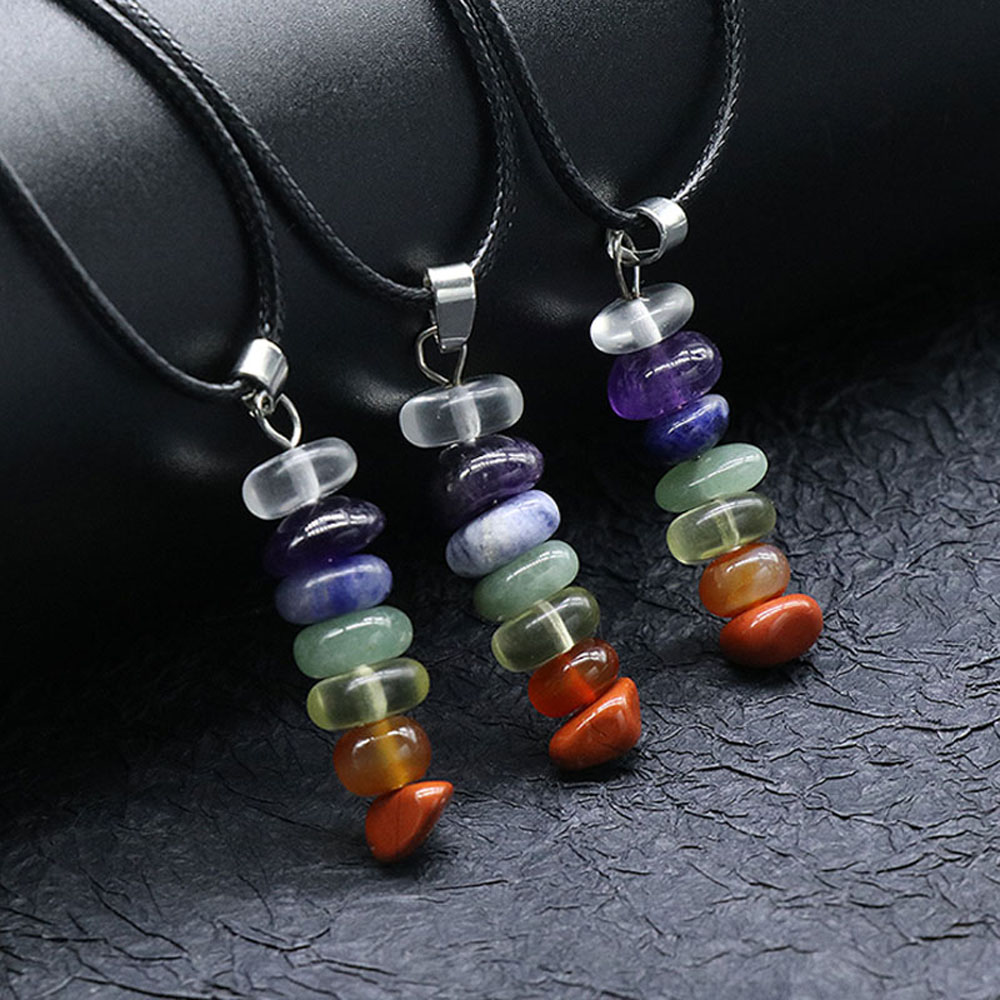 Healing Natural 7 Chakra Stone Necklace