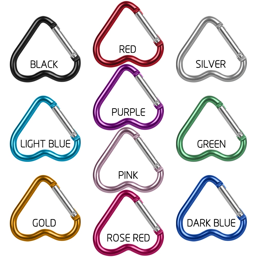 Heart Carabiners Keychain Hook Clips (3Pcs)