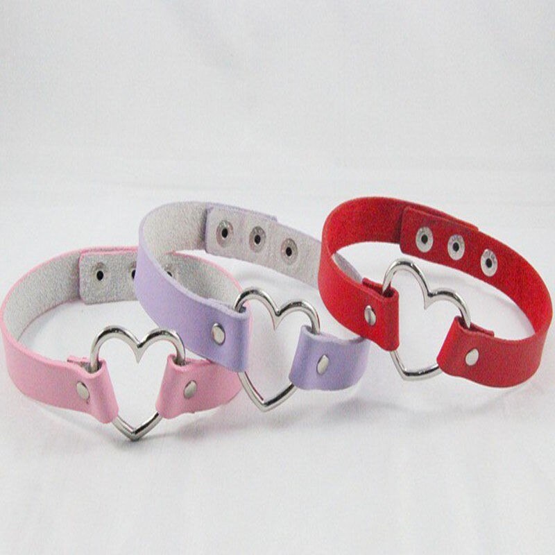 Heart Choker Ladies Punk Necklace Heart Choker Ladies Punk Necklace