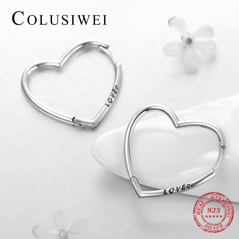 Heart Hoop Earrings Silver Accessory Heart Hoop Earrings Silver Accessory