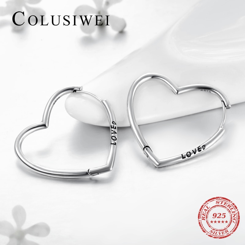 Heart Hoop Earrings Silver Accessory Heart Hoop Earrings Silver Accessory