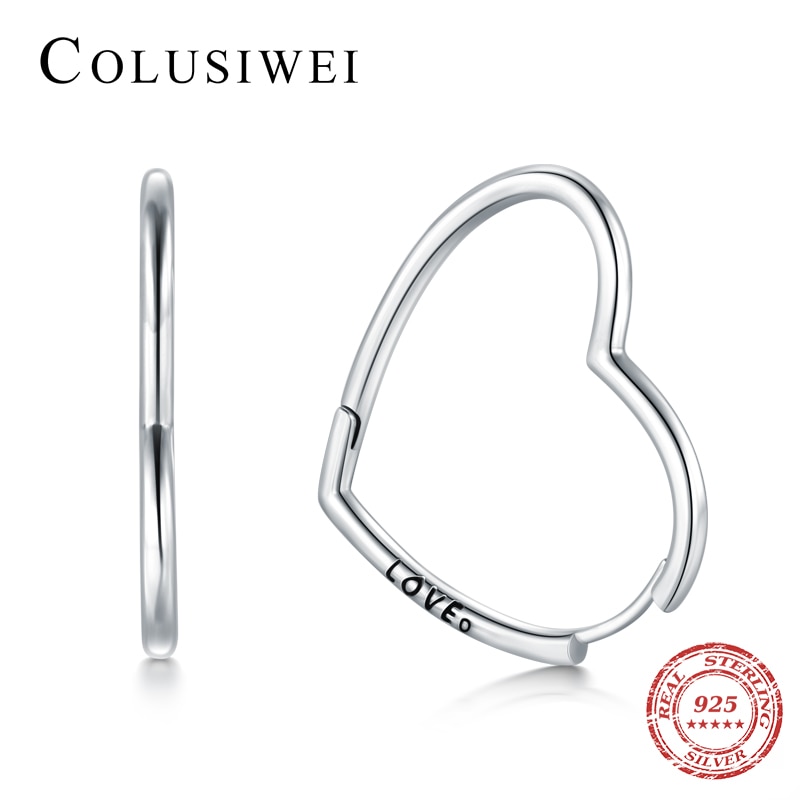 Heart Hoop Earrings Silver Accessory Heart Hoop Earrings Silver Accessory