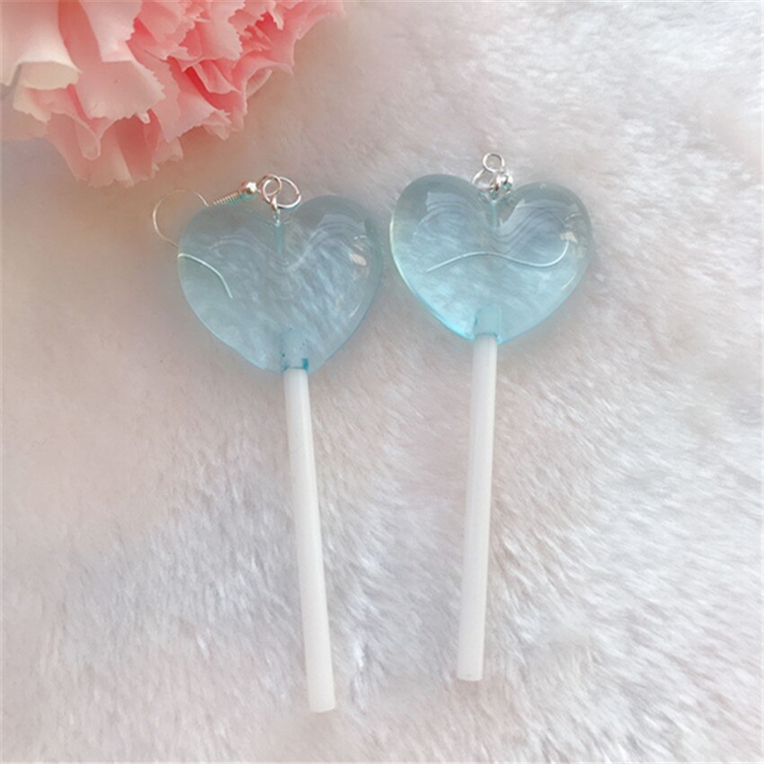 Heart Lollipop Earrings Cute Drop Earrings Heart Lollipop Earrings Cute Drop Earrings