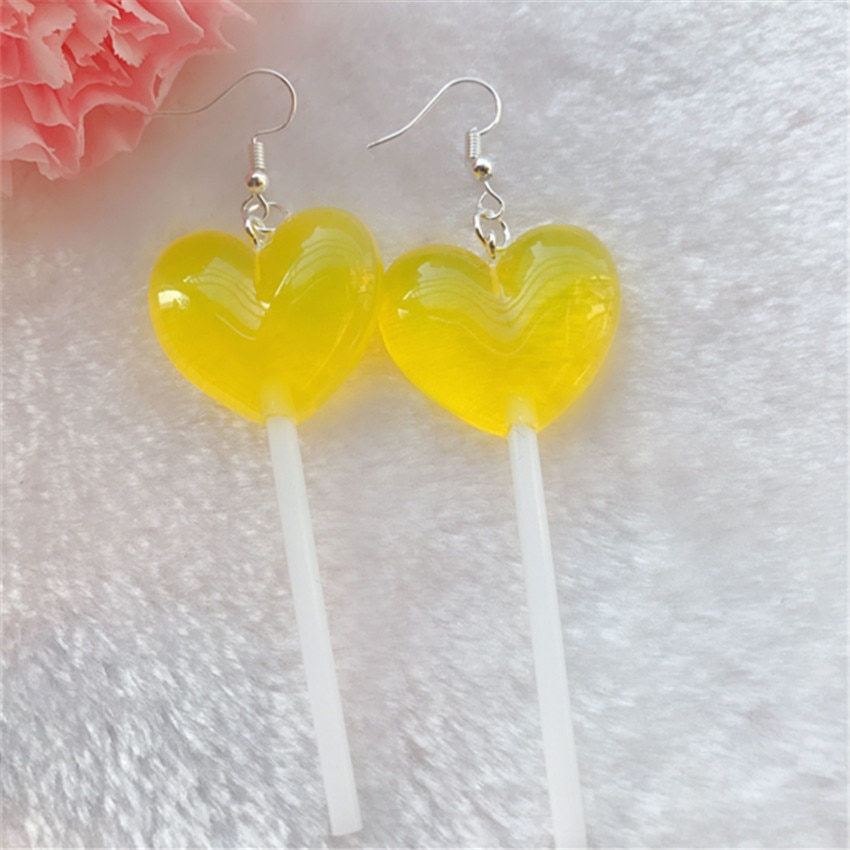 Heart Lollipop Earrings Cute Drop Earrings Heart Lollipop Earrings Cute Drop Earrings