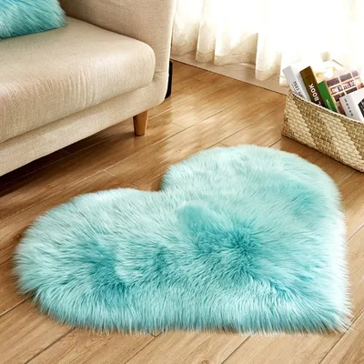 Heart Rug Decorative Faux Fur Mat
