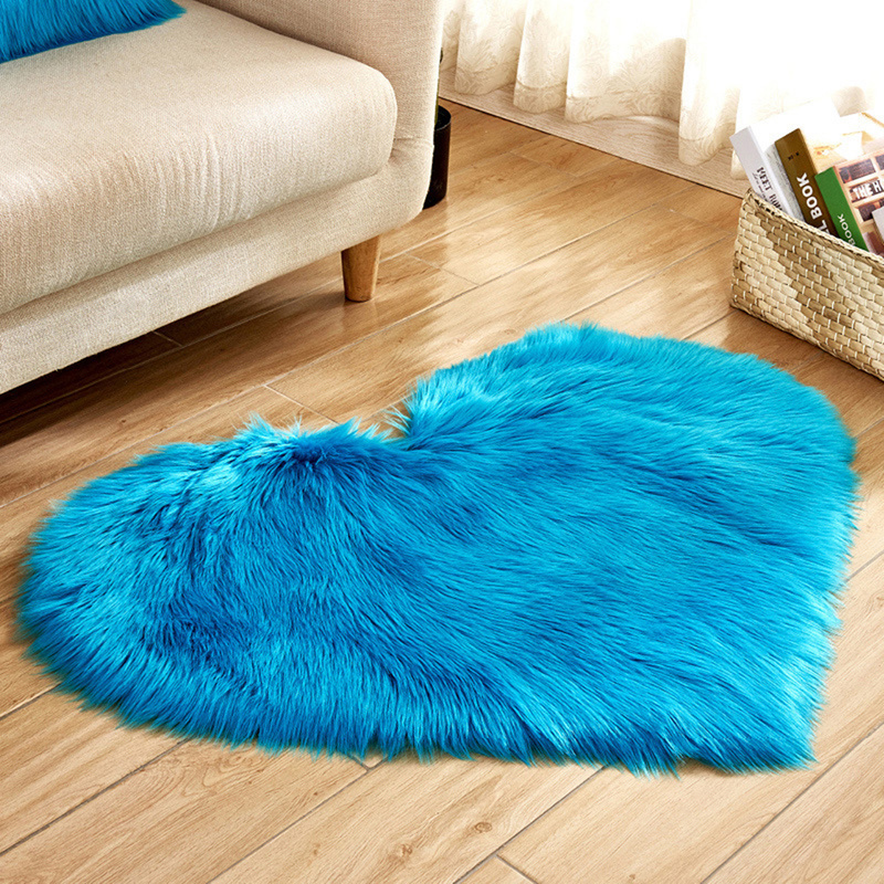 Heart Rug Decorative Faux Fur Mat