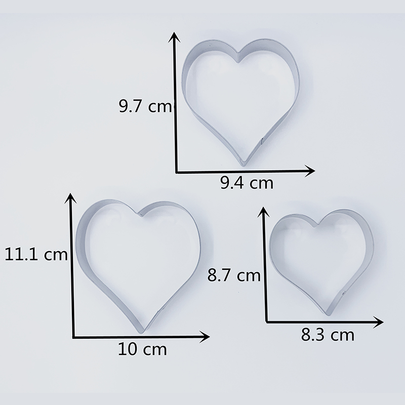 Heart Shaped Cookie Cutters Set (3 pcs) Heart Shaped Cookie Cutters Set (3 pcs)