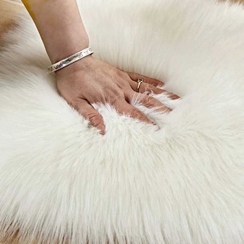Heart Shaped Fluffy Rug Shaggy Faux Wool Carpet Sofa Cushion Living Room Bedroom Decorative Floor Mats