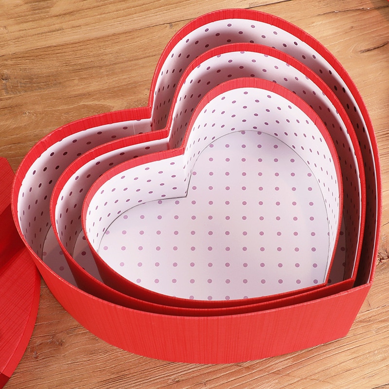 Heart Shaped Gift Boxes Gift Storage Boxes (3 pcs)