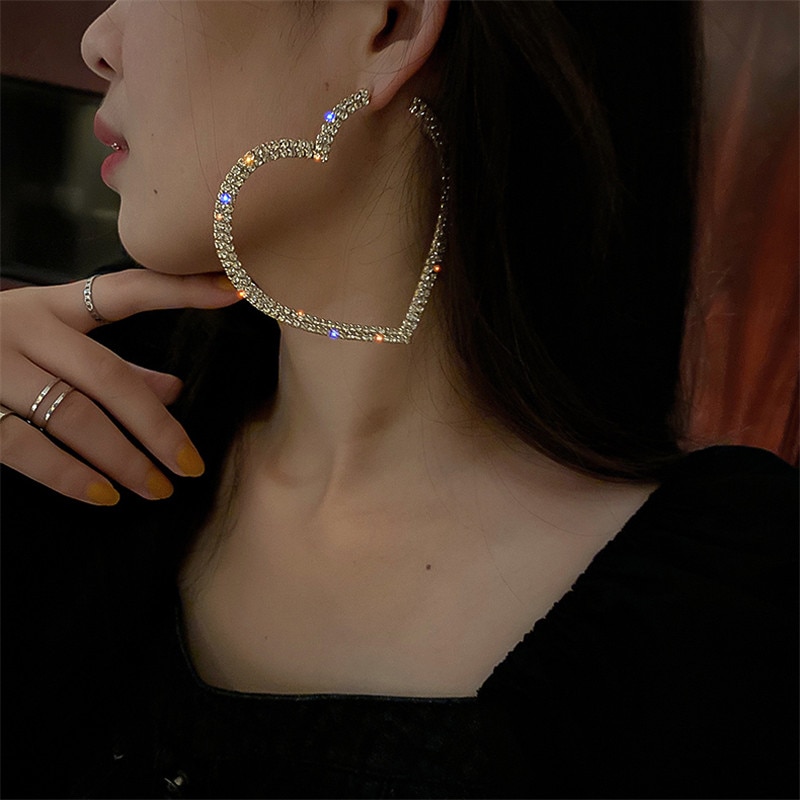 Heart Shaped Hoop Earrings For Women