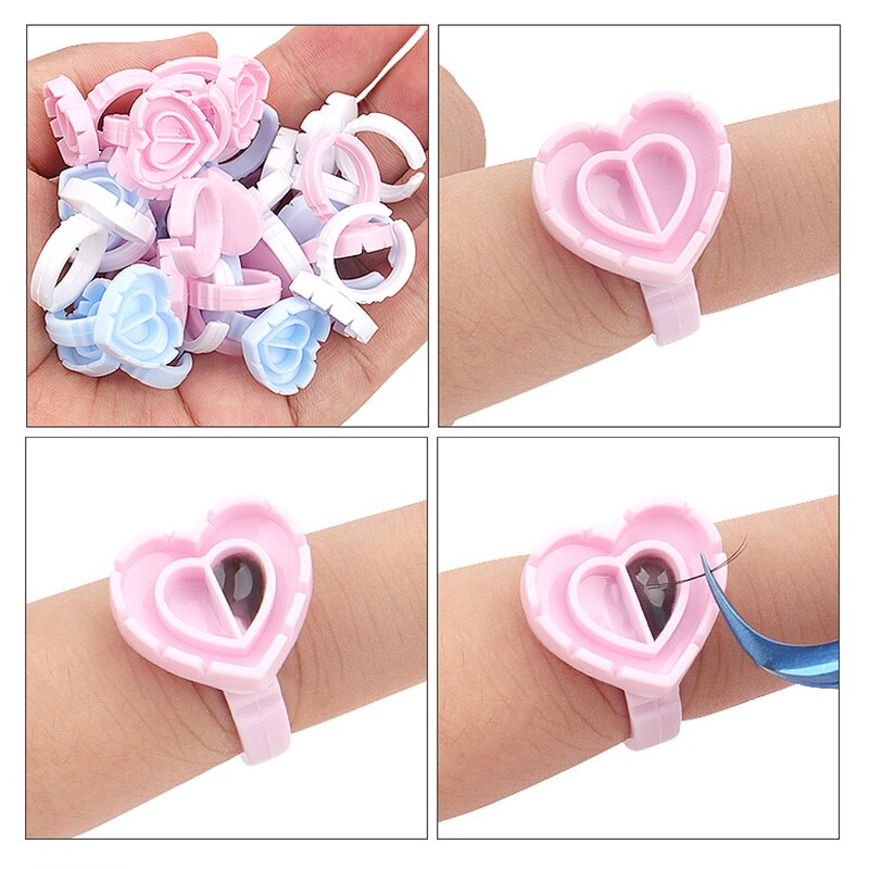 Heart Shaped Lash Glue Rings (100 pcs) Heart Shaped Lash Glue Rings (100 pcs)