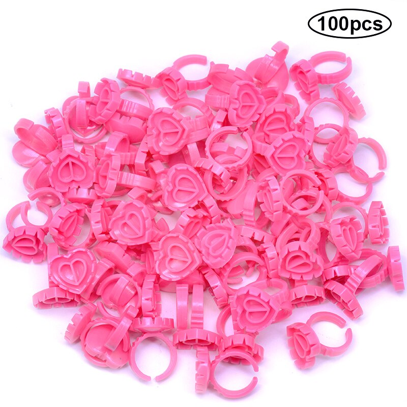 Heart Shaped Lash Glue Rings (100 pcs)