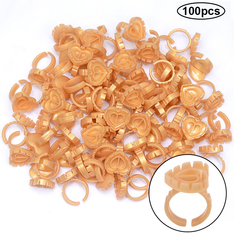 Heart Shaped Lash Glue Rings (100 pcs)
