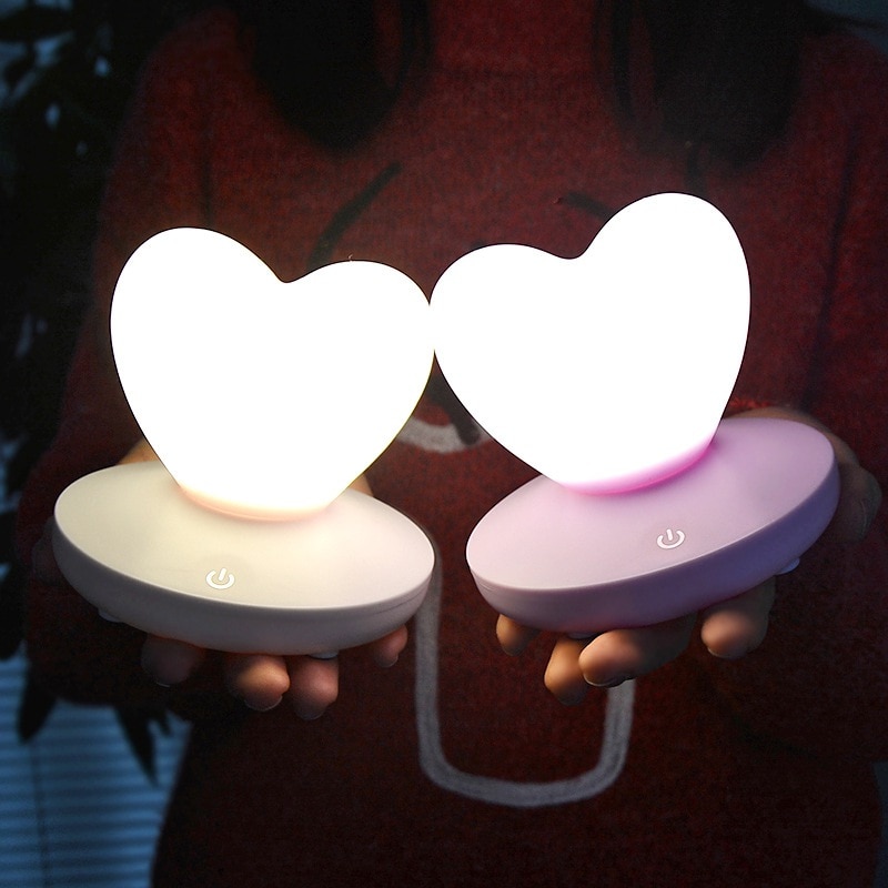 Heart Shaped LED Light Rechargeable Lamp