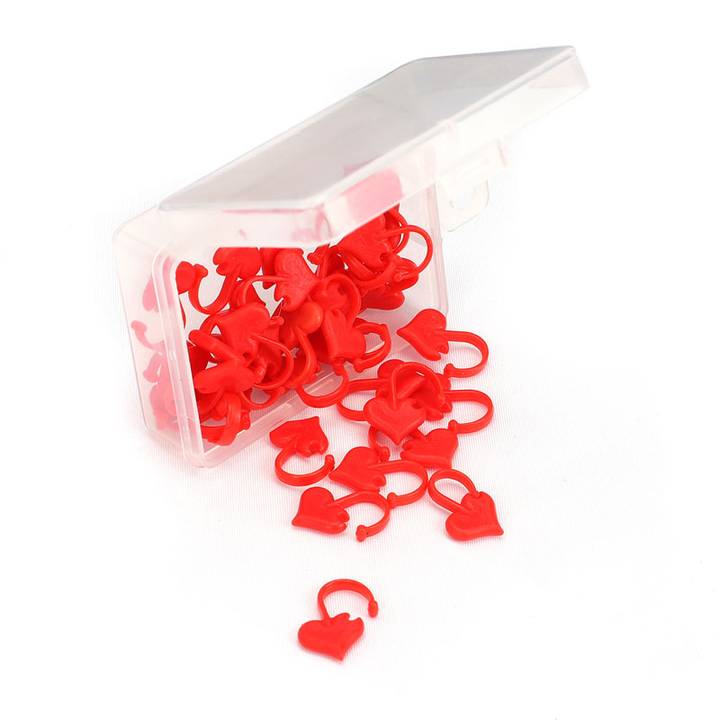Heart-Shaped Locking Stitch Markers (50 pcs)
