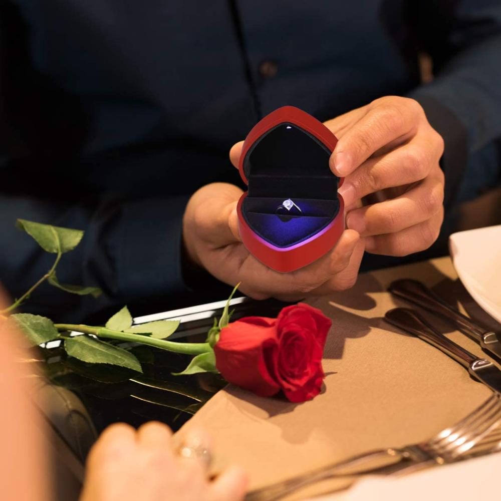 Heart Shaped Ring Box with Light Heart Shaped Ring Box with Light