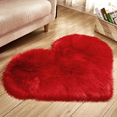 Heart Shaped Rug Faux Fur