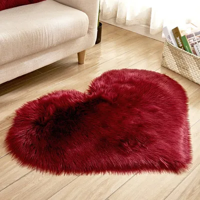 Heart Shaped Rug Faux Fur