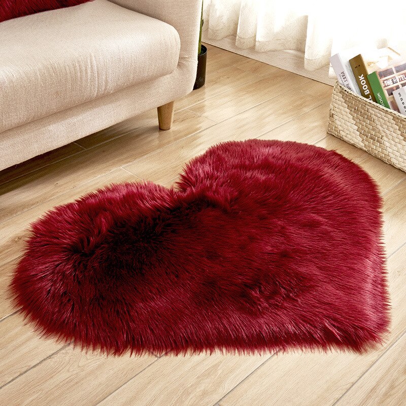 Heart Shaped Rug Faux Fur