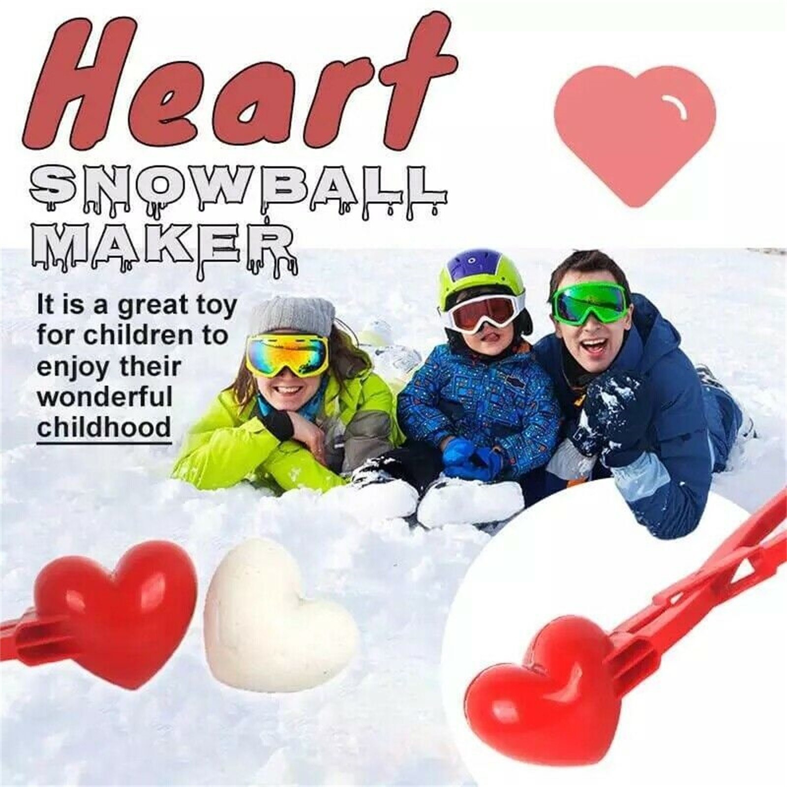 Heart Shaped Snowball Maker Winter Snow Toy Heart Shaped Snowball Maker Winter Snow Toy