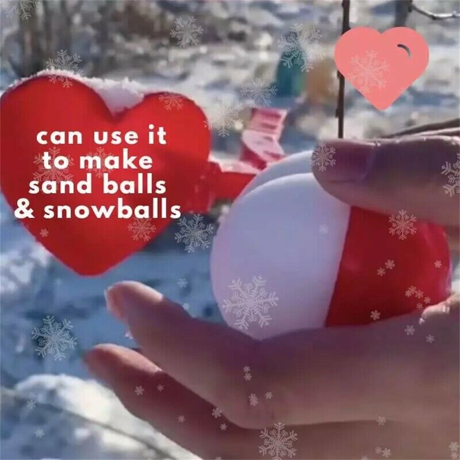 Heart Shaped Snowball Maker Winter Snow Toy Heart Shaped Snowball Maker Winter Snow Toy