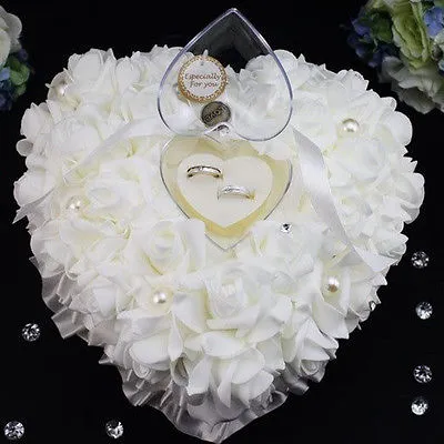 Heart Shaped Wedding Ring Pillow
