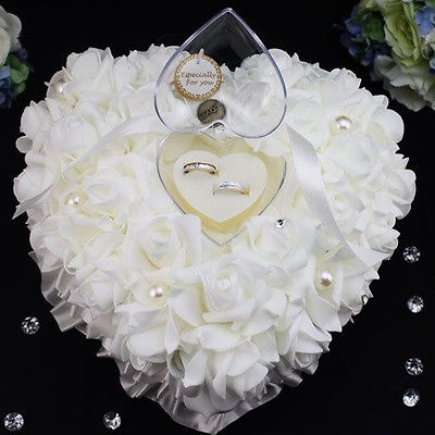 Heart Shaped Wedding Ring Pillow
