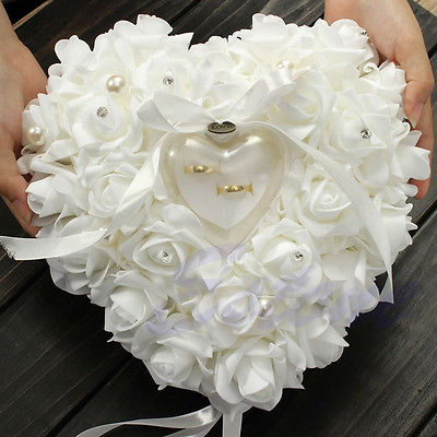 Heart Shaped Wedding Ring Pillow