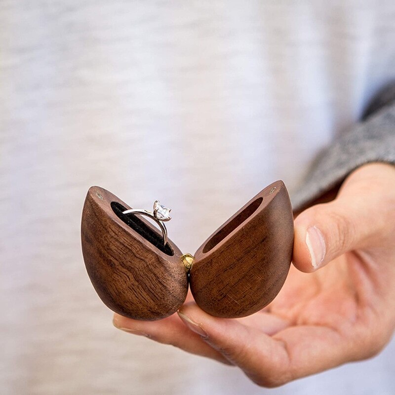 Heart Shaped Wooden Engagement Ring Box Heart Shaped Wooden Engagement Ring Box