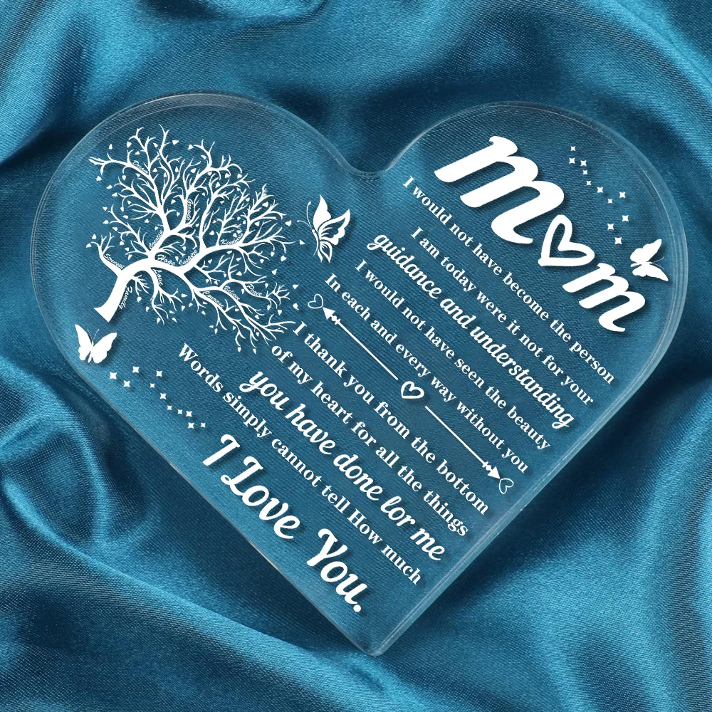 Heart Transparent Acrylic Ornaments Decorations Gift for My Mom Birthday Present From Family Souvenir