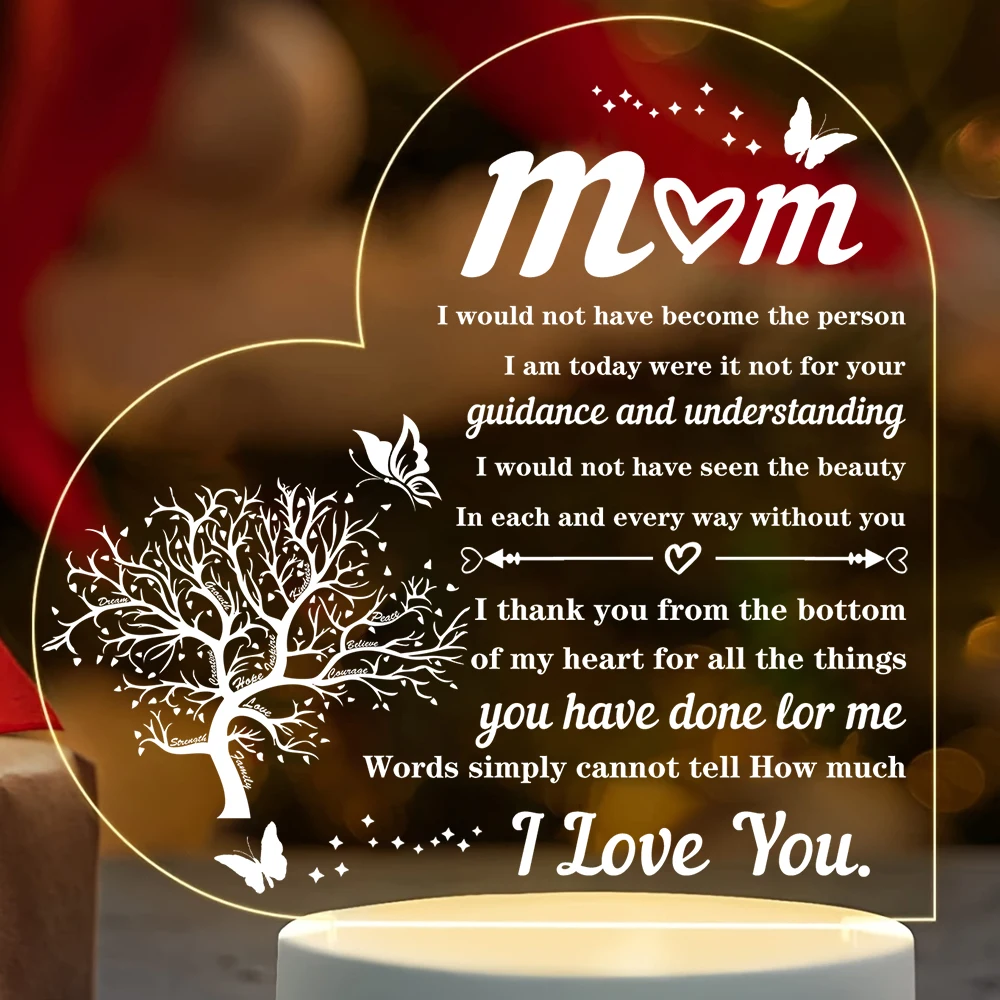 Heart Transparent Acrylic Ornaments Decorations Gift for My Mom Birthday Present From Family Souvenir