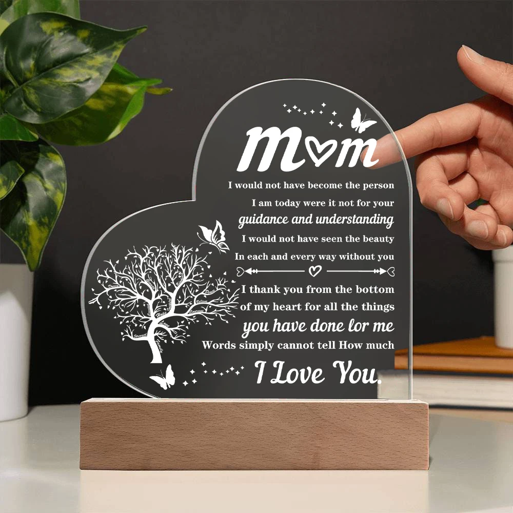 Heart Transparent Acrylic Ornaments Decorations Gift for My Mom Birthday Present From Family Souvenir