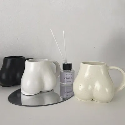 Heat-Resistant Ceramic Butt Shaped Mug