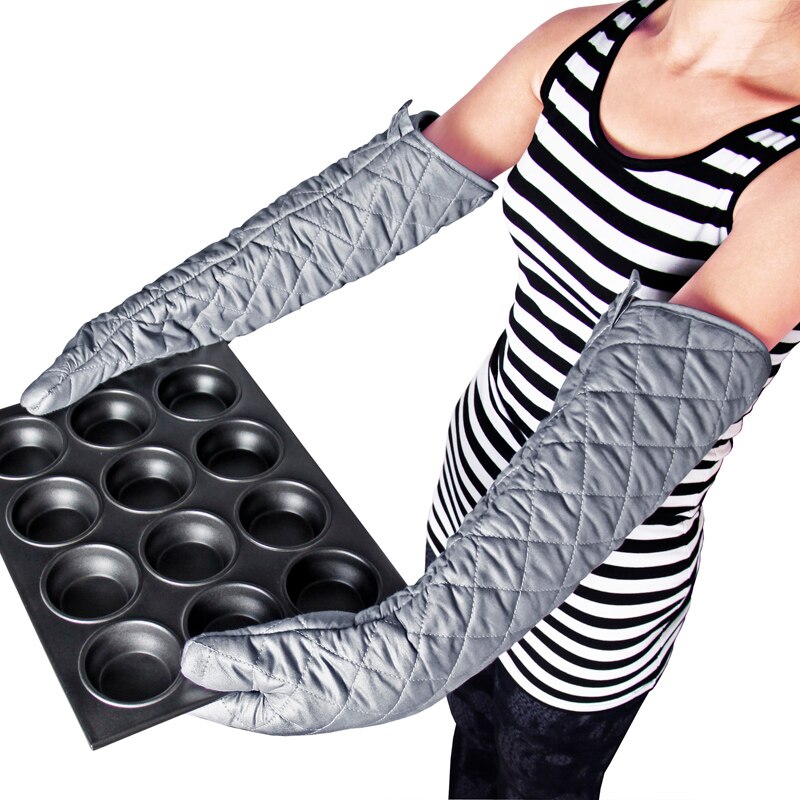 Heat-Resistant Long Oven Mitts (2 pcs)