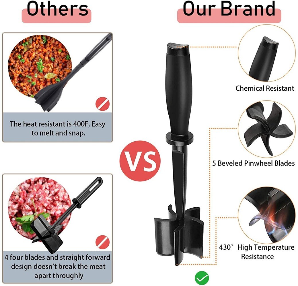 Heat Resistant Manual Ground Beef Masher Heat Resistant Manual Ground Beef Masher