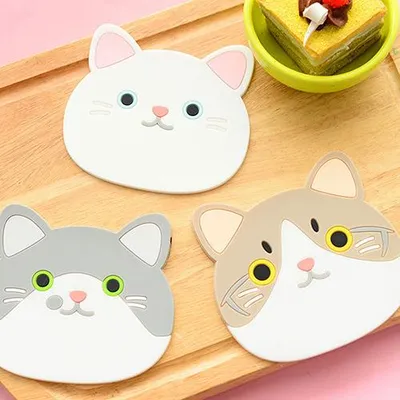 Heat Resistant Silicone Cat Coaster