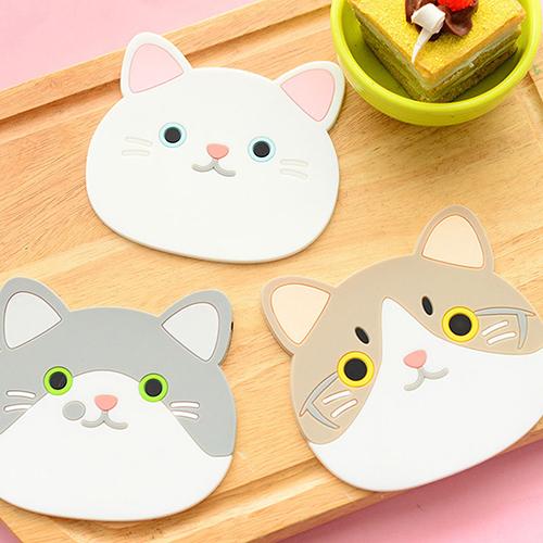 Heat Resistant Silicone Cat Coaster Heat Resistant Silicone Cat Coaster
