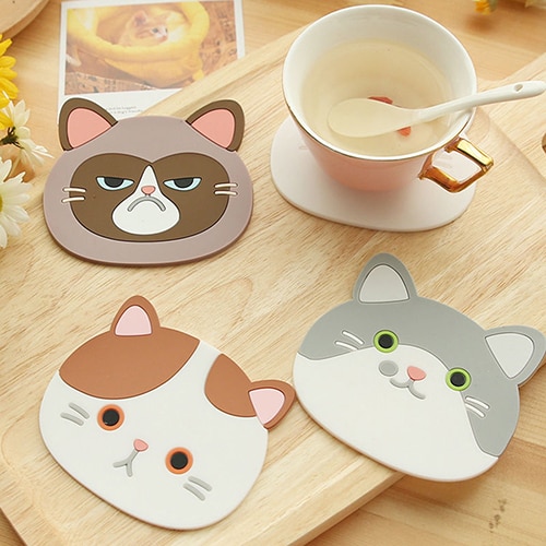 Heat Resistant Silicone Cat Coaster Heat Resistant Silicone Cat Coaster