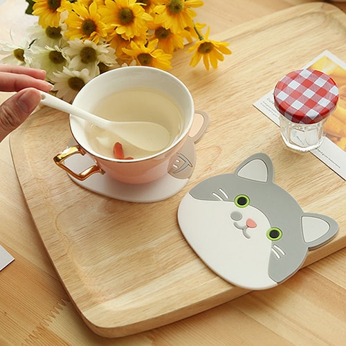Heat Resistant Silicone Cat Coaster Heat Resistant Silicone Cat Coaster