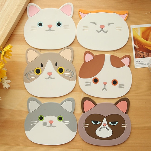 Heat Resistant Silicone Cat Coaster Heat Resistant Silicone Cat Coaster