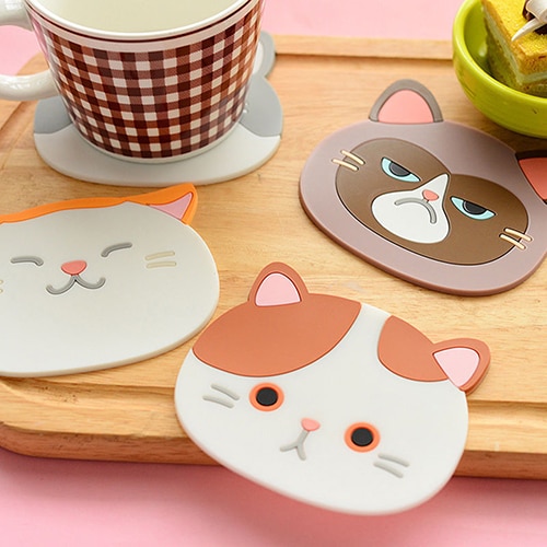 Heat Resistant Silicone Cat Coaster Heat Resistant Silicone Cat Coaster
