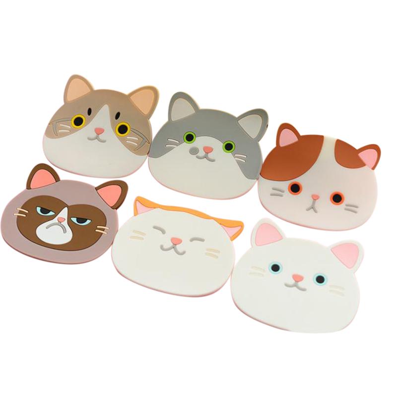 Heat-Resistant Silicone Cat Coasters (6 pcs) Heat-Resistant Silicone Cat Coasters (6 pcs)