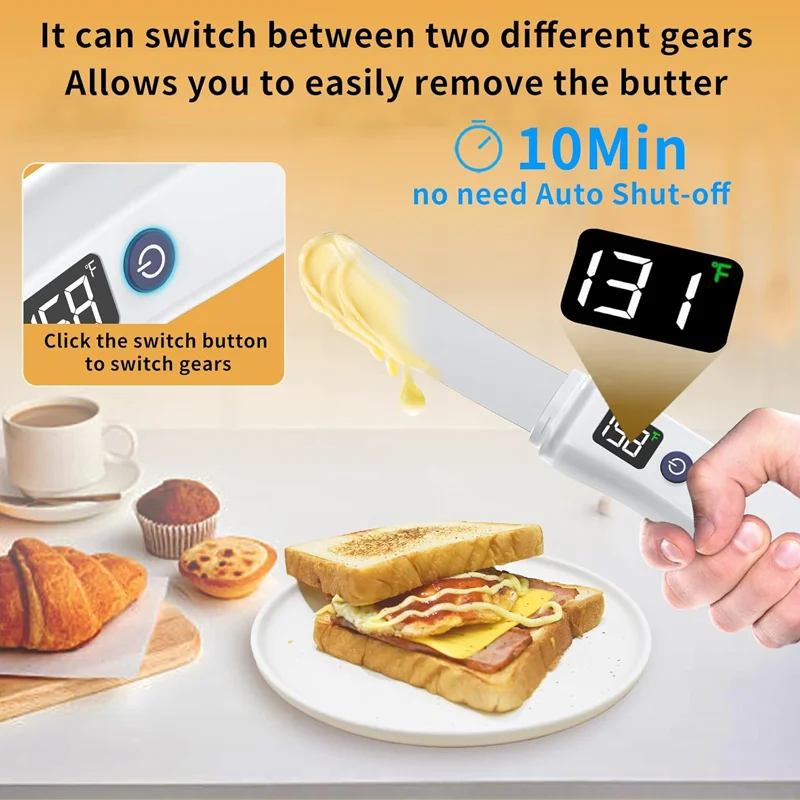 Heated Butter Knife USB Rechargeable Electric Spreader Stainless Steel Tools For Cold Butter Cheese Jam Toast Kitchen Heated Butter Knife USB Rechargeable Electric Spreader Stainless Steel Tools For Cold Butter Cheese Jam Toast Kitchen