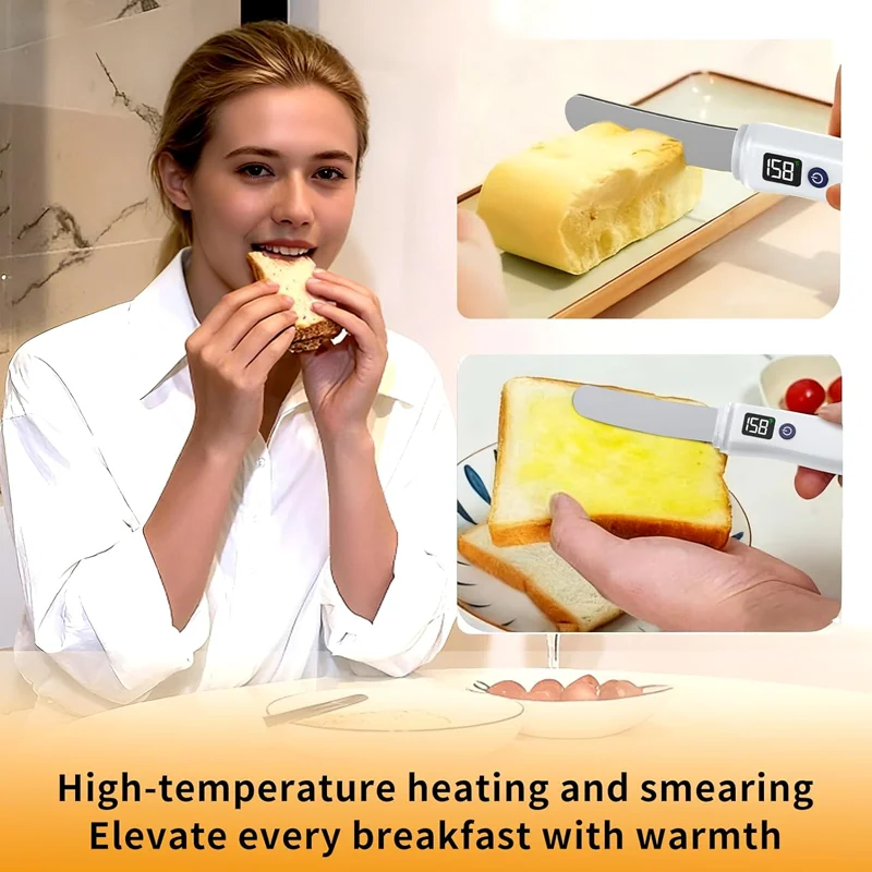 Heated Butter Knife USB Rechargeable Electric Spreader Stainless Steel Tools For Cold Butter Cheese Jam Toast Kitchen Heated Butter Knife USB Rechargeable Electric Spreader Stainless Steel Tools For Cold Butter Cheese Jam Toast Kitchen