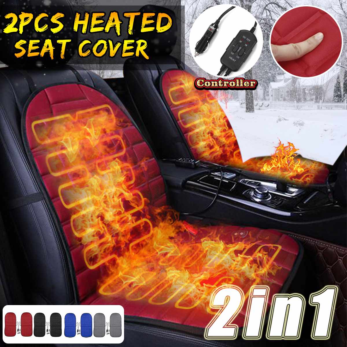 Heated Car Seat Cover Electric Cushion (Set of 2) Heated Car Seat Cover Electric Cushion (Set of 2)