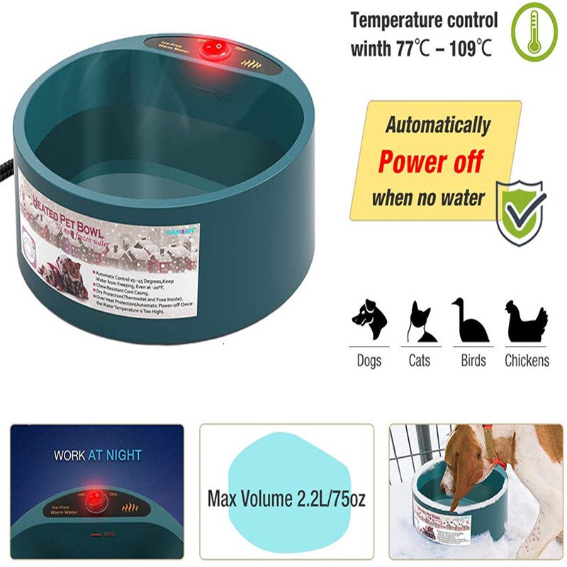 Heated Dog Water Bowl Electric Device Heated Dog Water Bowl Electric Device