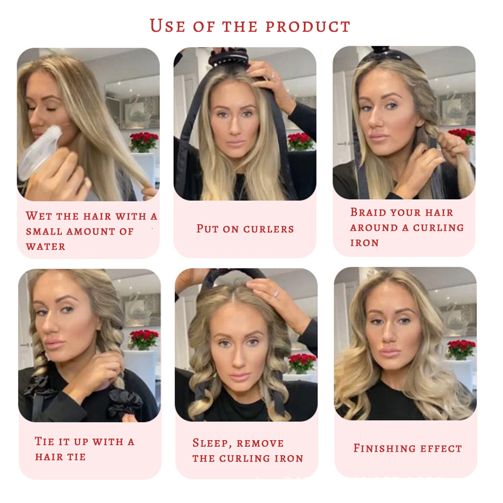 Heatless Curling Rod Headband No Heat Silk Curls Ribbon Hair Rollers Sleeping Soft Headband Lazy Hair Accessoire Heatless Curling Rod Headband No Heat Silk Curls Ribbon Hair Rollers Sleeping Soft Headband Lazy Hair Accessoire