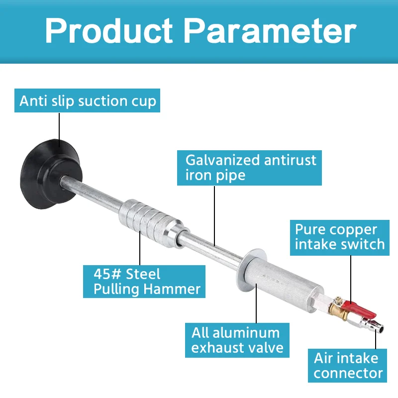 Heavy Duty Air Pneumatic Dent Puller, Car Dent Repair Slide Hammer Tool Kit, Auto Repair Suction Cup, Use with Air Heavy Duty Air Pneumatic Dent Puller, Car Dent Repair Slide Hammer Tool Kit, Auto Repair Suction Cup, Use with Air