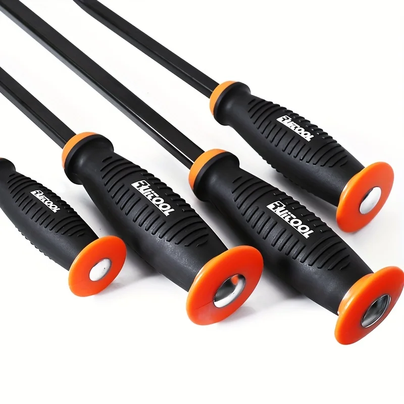 Heavy Duty Pry Bar Industrial Grade Thicken Crowbar with Angled Tip Protective Hammer Strike Cap Handle for Lifting and