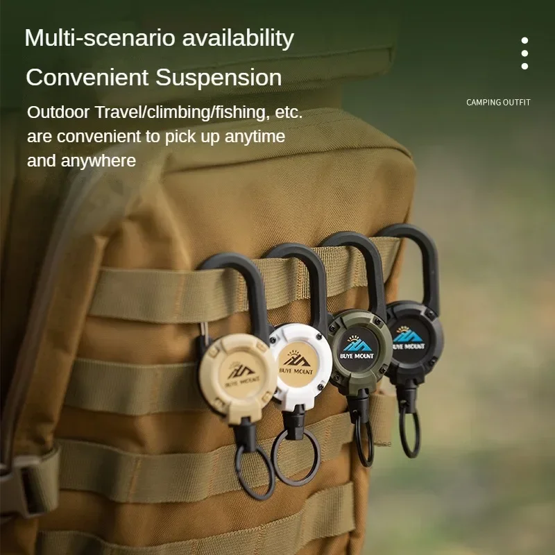 Heavy Duty Retractable Pull Badges ID Reel Carabiner Key Chain Steel Wire Rope Buckle Key Holder Outdoor Keychain Tools Heavy Duty Retractable Pull Badges ID Reel Carabiner Key Chain Steel Wire Rope Buckle Key Holder Outdoor Keychain Tools